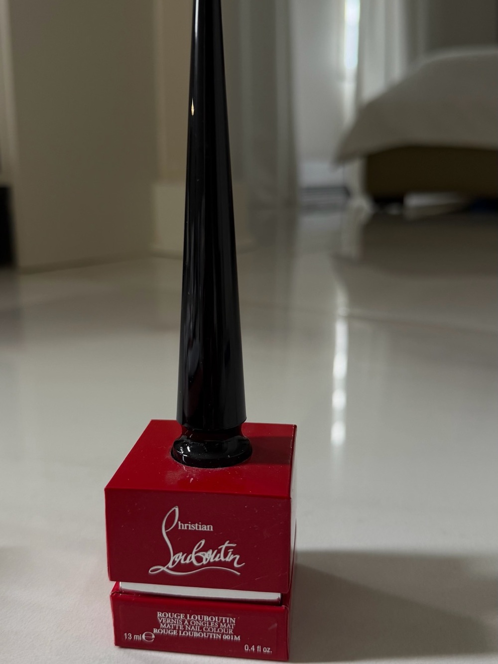 Christian Louboutin Red & Black Iconic Nail Polish Bottle. Great Decor piece.